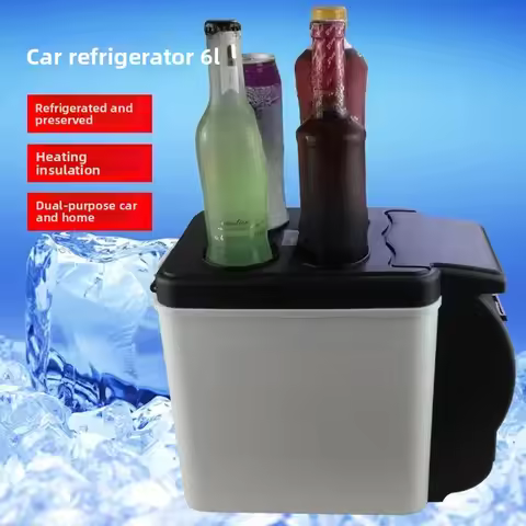 6L Car Refrigerator Portable Car Mini Refrigerator Car Heating Box Electronic 6 Liters Refrigerator 