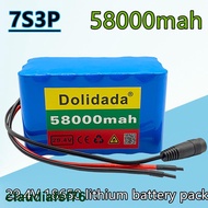 24V 58Ah 7s3p 18650 battery lithium battery 24v 58000mAh electric bicycle moped electric lithium ion