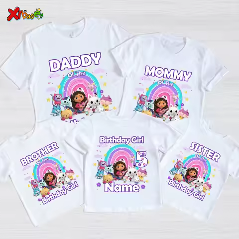 5th Birthday Girl T Shirt for Family Matching Outfits Kids Personalized Name Princess Party Toddler 