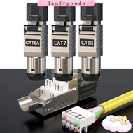 LANFYGOODSS RJ45 Metal Tool, 40G LAN Cable 22AWG - 24AWG RJ45 Cat8 Cat7 Cat6A Connectors, Ethernet T