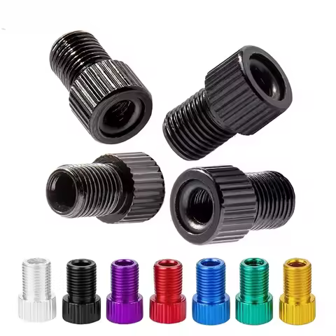 4/8PCS Presta to Schrader Valve Adapter French/UK to US Inflate Tires with Standard Pump or Air Comp