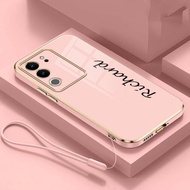 Vivo V29 5G V27 Pro V29e V27e Custom Name Case Pure Color Glossy Plating Casing Soft Cover