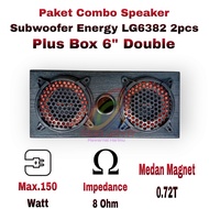 Paket Combo Subwoofer 6 Inch Energy 6382 2Ps + Box 6inch Double + Ram 6