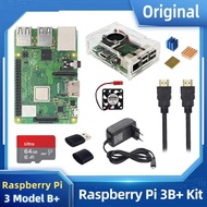 Original Raspberry Pi 3 Model B+ Kit + Acrylic Case + Power Adapter + Heatsink Optional 32 64 128 GB