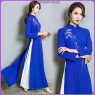 Summer Vietnam Ao Dai Dress Woman Oriental Chinese Traditional Cheongsams