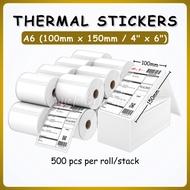 A6 Thermal Label Waybill Sticker Roll / Stack Fold Type (100mm x 150mm x 500Pcs)