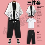 Chinese Style Men's Clothing Sunscreen Ancient Style Robe Three-Piece Set Hanfu Full Set Hanfu Full Set Hanfu Full Set Hanfu Full Set Hanfu Chinese Style Men's Clothing Summer Suit Sunscreen Ancient Style Robe Three-Piece Set Hanfu Full Set Han Elements T