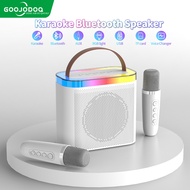 Goojodoq Mini Karaoke Bluetooth Speaker Wireless With Microphone Lossless sound And RGB Light High Q