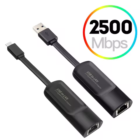 2.5Gbps USB3.0 Type C Ethernet Gigabit Adapter 2500Mbps USB 3.0 to RJ45 LAN Wired Network Card Conve