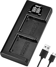 DSTE Replacement for Dual LCD Battery Charger Compatible Sony NP-FM50 NP-F550 NP-F750 NP-F970 NP-FM5