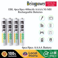 EBL 4pcs 8pcs 400mAh Ni-MH AAAA Rechargeable Battery For Flashlight Doorbell Alarm Clock Surface Pen