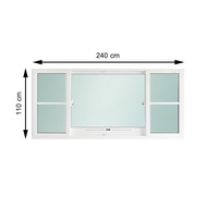 HomePro หน้าต่างบานเลื่อน อะลูมิเนียม S-F-S มุ้ง SANKYOALUMI J-TRUST VENTILATION 240X110 ซม. สีขาว แ