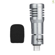 BOYA  BY-P4U Omnidirectional Condenser Microphone Mini Mic with Windscreen Type-C Port Replacement f