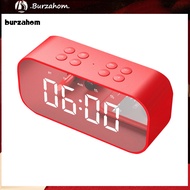 BUR_ BT501 Mini Wireless Bluetooth-compatible Subwoofer Speaker Mirror LED Display Alarm Clock