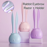 Portable Eyebrow Trimmer Razor Rabbit Shape Eyebrow Knife Blade Shaver With Holder Anti-scratch Hair