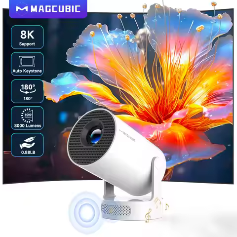 Magcubic Mini Portable Projector HY300PRO+ 8K & 1080P Built in Apps Auto Vertical Keystone 180°Rotat