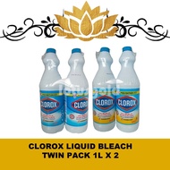 CLOROX LIQUID BLEACH TWIN PACK 1L X 2