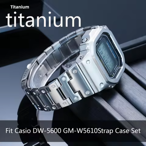 Upgrade to Titanium! Ultra Lightweight & Durable Case Band Set for Casio G-SHOCK DW-5600 5610 GM-560