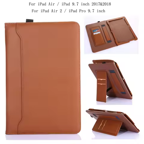 Case For Apple iPad Air iPad 9.7 inch 2017/2018, Leather Hand Belt Holder Stand Tablet Cover For iPa