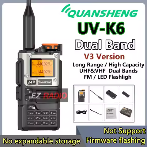 Quansheng UV-K6 5W Walkie Talkie Uv-K58 Uv-K5(8) Two Way Radio USB-C Direct Charge Multi Band AM FM 