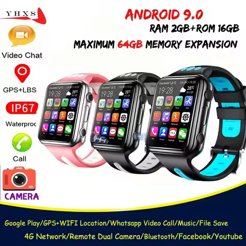Android 9.0 RAM 2GB ROM 16GB Smart 4G GPS Kid Student Music Camera Wristwatch SOS Monitor Trace Loca