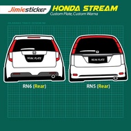 Sticker Kereta Honda Stream RN6 & RN5, Sticker Belakang, Custom Sticker, Vinyl Cutting, Car Sticker