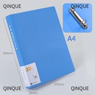QINJUE Transparent Folder, Plastic D-shaped Binder File Folder,  Office Document 2 Holes Lever Arch 