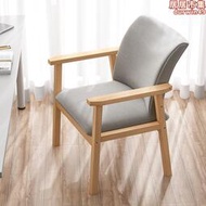家用實木椅子簡約休閒餐椅簡易曲木北歐書桌椅電腦靠背扶手椅
