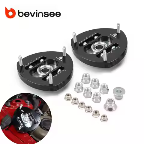 BEVINSEE Adjustable Front Shock Absorber Camber Plates for Audi A3 8V 1.8T/2.0T GEN3, for VW for Gol