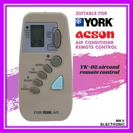 [YORK] [Acson] Aircond Remote Control For York / Acson Air Conditioner (Air cond) [YK-02]