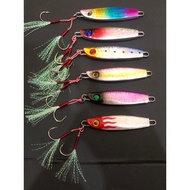 6colour 40g metal jig with double assist hook