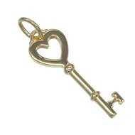蒂芬妮 (Tiffany & Co.) 心型鑰匙TOP， 18K黃金，約2.26克，女士款 [二手]