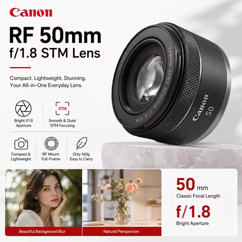 Canon RF 50mm F/1.8 STM Lens Standard Prime Lens for Canon EOS R Series Cameras
