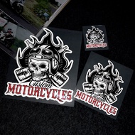 Motorcycle Sticker Gothic Style Skull Reflective Body Helmet Sticker Scooter Skateboard Decorative Print