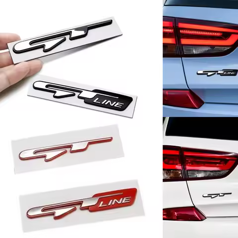 3D Car GT line Design Fender Rear Trunk body Emblem Badge sticker For Peugeot For Kia K9 Forte Ceed 