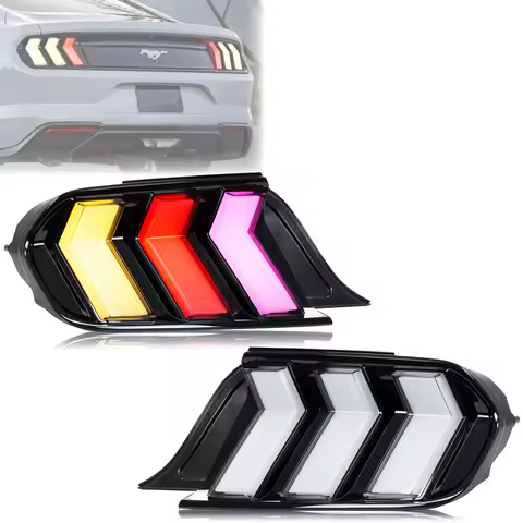 LED RGB Tail Lights for Ford Mustang S550 2015-2023 Dynamic Animation Sequential Turn Signal Rear La