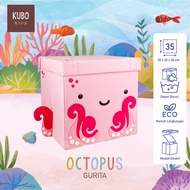 KUBO KIDS Children's Toy Storage Box Size 35x35x35 cm - Ocean Series Octopus Character/Octopus