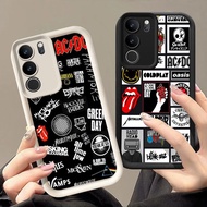 Q-8 Fashion Rock Band Black white Case for VIVO IQOO Z9 Y200 U5X T3 Y300 Y19S Pro Lite 5G