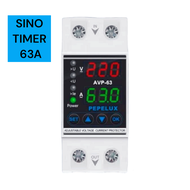 SINO TIMERS 63A อุปกรณ์ป้องกันไฟตก/ไฟเกิน/กระแสเกิน 1-63A 230V AC ปรับตั้งค่าแรงดันสูงต่ำ ค่ากระแส หน่วงเวลา (พร้อมส่งจากไทย)