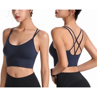 woman cross back yoga sports bra quick dry shockproof running fitness sports bra