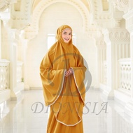 DIONISIA Sheila Adult Mukena Bali Rayon Plain Lace with Envelope Bag - Mustard C3W6