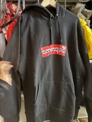 2017 Supreme Comme Des Garcons CDG Crinkled Box Logo Hoodie Black Size M Hoodie