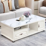 Small Apartment Living Room Coffee Table TV Cabinet Combination Simple European Marble Household Rou