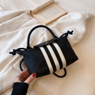 CICI Stripe Nylon Mini Dumpling Bag Small Square Zipper Stripe Shoulder Bag Portable Crossbody Bag Canvas Crossbody Bag Girls