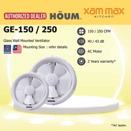 HOUM GE150 GE250 6inch 8inch Glass Wall Washroom Toilet Kitchen Guest Room Exhaust Fan / Airgard / K