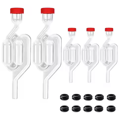 S-Shape Airlocks ,Homebrew Bubble Airlock Carboys Stopper Fermenter Seal Valve with Food Grade Gromm