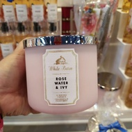 Bath and Body Works 3 Wick candle Rose Water &amp; Ivy