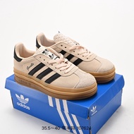 Adidas Original Gazelle Bold W Suede Kasut Sukan Kasual Berhak Tebal Siri Retro Serbaguna Berhak Ren