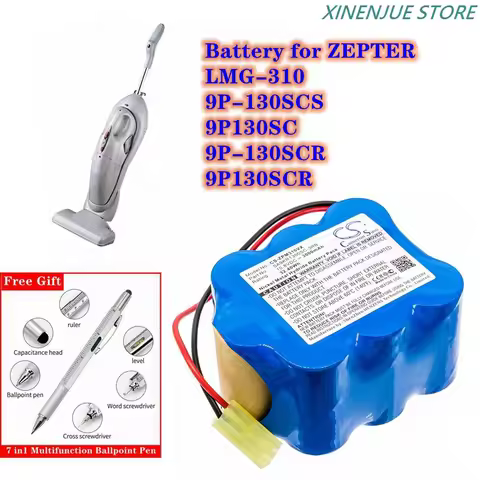 Vacuum Cleaner Battery 10.8V/3000mAh 9W-1300Cs-Z,C23106FM-SRCB,SA9KR1300,SC-3RB for ZEPTER 9P130SCR,