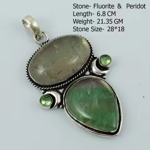 Genuine Botswana Agate Fluorite Jasper Sodalite Rhodonite Unakite Pendant
